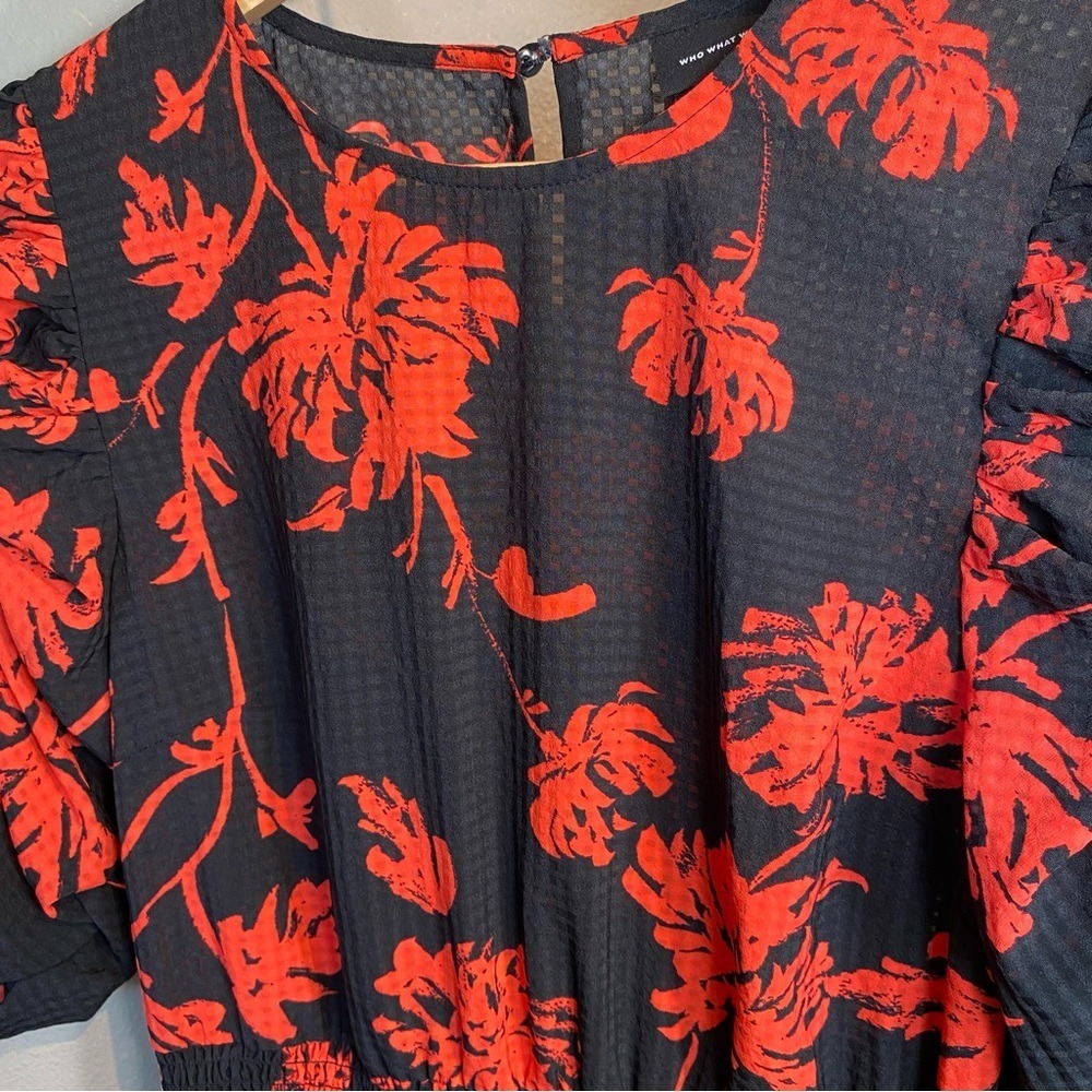 Who What Wear Womens Floral Dark Feminine Romantic Whimsigoth Dress Size S Black - Picture 11 of 16